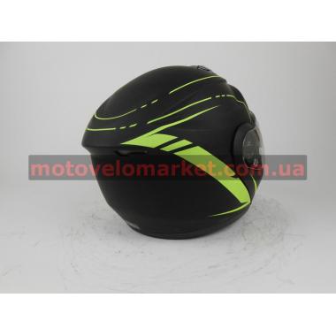 МОТОШЛЕМ FXW HF-119 (МОДУЛЯР) ЧЕРНО-ЗЕЛЕНЫЙ МАТОВЫЙ